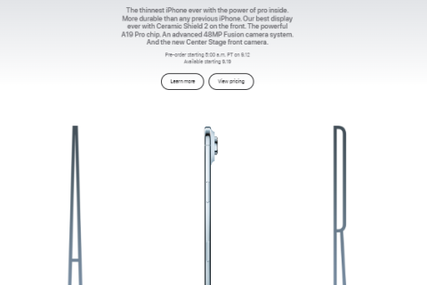 Apple presenta iPhone Air: lo smartphone più sottile e leggero di sempre