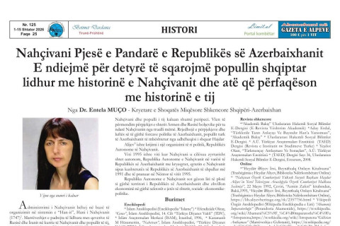 Un quotidiano albanese pubblica un ampio articolo sul Nakhchivan